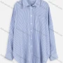 Wholesale Women's Casual Button Down Patch Pocket Striped Tunic Shirts preview