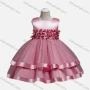 Wholesale Girls Lovely Crew Neck Sleeveless Appliques Tiered Flower Dress preview