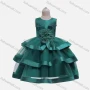 Wholesale Girls Lovely Crew Neck Sleeveless Embroidery Appliques Tiered Flower Dress preview