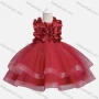 Wholesale Girls Lovely Crew Neck Sleeveless Appliques Tiered Flower Dress preview