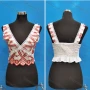 Wholesale Women's Sexy Sleeveless V Neck Embroidery Lace Shirred Ruffle Hem Tank Tops preview