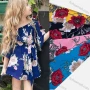 Wholesale Girls Causal Off Shoulder 3/4 Sleeve Floral Print Dress With Belt preview