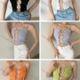 Wholesale Women's Sexy Square Neck Heart Ring Plain Cami Crop Top preview