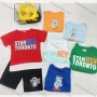 Wholesale Boy's Casual Letter Print Round Neck Short Sleeve Tee & Shorts 2 Piece Set preview