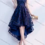 Wholesale Women's Elegant Appliques Off Shoulder High Waist High Low Hem Midi Evening Dress preview