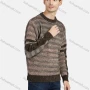Wholesale Men's Casual Striped Splicing Round Neck Long Sleeve Sweater preview