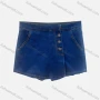 Wholesale Women's Fashion Wrap Button Front Plain Denim Shorts preview