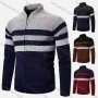 Wholesale Men's Casual Long Sleeve Zipper Colorblock Knit Jackets With Thermal Lined preview