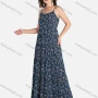 Wholesale Women's Casual Floral Print Spaghetti Straps Shirred Ruffle Hem Maxi Cami Dress preview