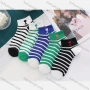 Wholesale Boys Comfy Striped Letter Print Crew Ankle Socks(10 Piece of Pack) preview