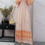 Wholesale Women's Boho V Neck Half Sleeve Folkloric Print Peplum Dress preview