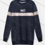 Wholesale Men's Casual Round Neck Slogan Print Fuzzy Knit Sweater preview