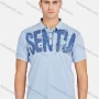 Wholesale Men's Casual Short Sleeve Letter Print Button Front Polo Shirts preview