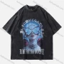 Wholesale Men's Fashion Hip Hop Oversized Crew Neck Short Sleeve Wash Distressed Graphic T-shirt 798# preview