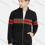 Wholesale Men's Casual Striped Zipper Stand Collar Long Sleeve Sweater preview