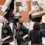 Wholesale Women's Casual Collared Long Sleeve Contrast Leather Jacket preview