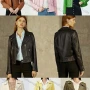 Wholesale Women's Casual Lapel Long Sleeve Zipper Pockets Leather Jacket preview
