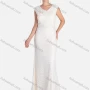 Wholesale Women's Elegant Crew Neck Beaded Rhinestone Floor Length Evening Dress preview