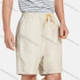 Wholesale Men's Plain Leather Drawstring Casual Shorts preview