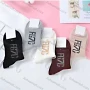 Wholesale Women's Casual Letter Print Cushioned Ankle Socks preview