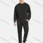 Wholesale Men's Casual Plain Crew Neck Long Sleeve Sweatshirt & Sweatpants 2-piece Set preview