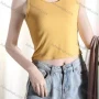 Wholesale Women's Casual Scoop Neck Sleeveless Plain Crop Tank Tops preview