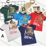 Wholesale Boys Casual Short Sleeve Embroidery Letter Graphic Button Front Polo Shirts preview