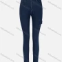 Wholesale Women's Casual Plain High Waist Straight Leg Ankle Length Flap Pockets Skinny Fit Jeans WZ-6DB# preview
