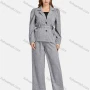 Wholesale Women's Casual Lapel Plain Patch Pockets Suit Jacket 2-piece Set preview