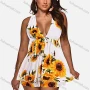 Wholesale Women's Sunflower Print Cold Shoulder Cami Dress preview