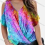 Wholesale Women's Multi-color Butterfly Print Off Shoulder Shirt preview