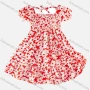 Wholesale Girls Tie Back Shirred Floral Print Dress preview