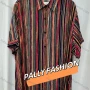 Wholesale Women's Vintage Short Sleeve Multicolor Striped Button Down Shirts preview