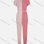 Wholesale Women's Casual Colorblock Round Neck Short Sleeve Tops & Elastic Waist Pants 2 Piece Set preview