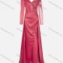 Wholesale Women's Elegant Long Sleeve V Neck Rhinestone Embroidery Maxi Evening Dress preview