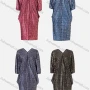 Wholesale Women's V Neck 3/4 Sleeve Straight Hem Slim Fit Midi Dress 3188# preview