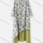 Wholesale Women's Elegant 3/4 Sleeve Floral Print Splicing Maxi Dress preview