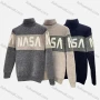 Wholesale Men's Casual Turtleneck Long Sleeve Colorblock Letter Print Knit Sweater preview