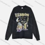 Wholesale Men's Fashion Drop Shoulder Distressed 100%Cotton Crew Neck Long Sleeve Graphic T-shirt 6007# preview