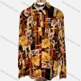 Wholesale Women's Vintage Long Sleeve Leaf Geometric Print Button Down Shirts preview