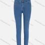 Wholesale Women's Casual Plain High Waist Straight Leg Ankle Length Skinny Fit Jeans WZ-5LB# preview