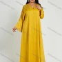 Wholesale Woman's Notched Neck Long Sleeve Rhinestone Pullover Plain Maxi Dress preview