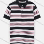 Wholesale Men's Casual Short Sleeve Multicolor Striped Button Front Polo Shirt preview