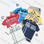 Wholesale Boys Casual Short Sleeve Letter Print Striped Button Front Polo Shirts preview