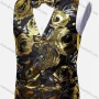 Wholesale Men's Vintage V Neck Single Breasted Gold Thread Embroidery Waistcoat & Bow Tie 2-piece Set preview
