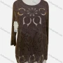 Wholesale Women's Elegant Floral Sequin Embroidery Round Neck Sheer Half Sleeve Blouse preview