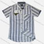 Wholesale Men's Casual Striped Short Sleeve Flap Pocket Shirt preview