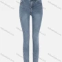 Wholesale Women's Casual Plain High Waist Straight Leg Ankle Length Skinny Fit Jeans With Belt WZ-7BU# preview