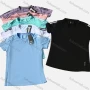 Wholesale Women's Casual Plain Striped Round Neck Short Sleeve Tee preview
