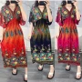 Wholesale Women's Boho V Neck Half Sleeve Floral Print Peplum Dress preview